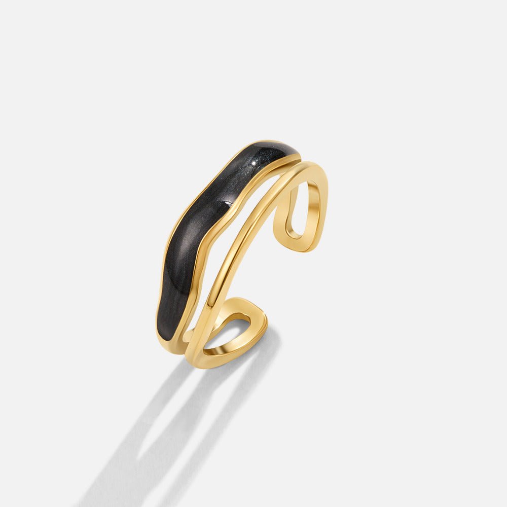 Gelaagde Black Sahara Gouden Ring