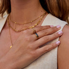 Gelaagde Black Sahara Gouden Ring