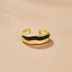 Gelaagde Black Sahara Gouden Ring