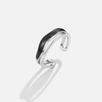 Gelaagde Black Sahara Zilveren Ring