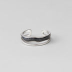 Gelaagde Black Sahara Zilveren Ring