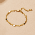 Gelaagde Black & White Stone Armband