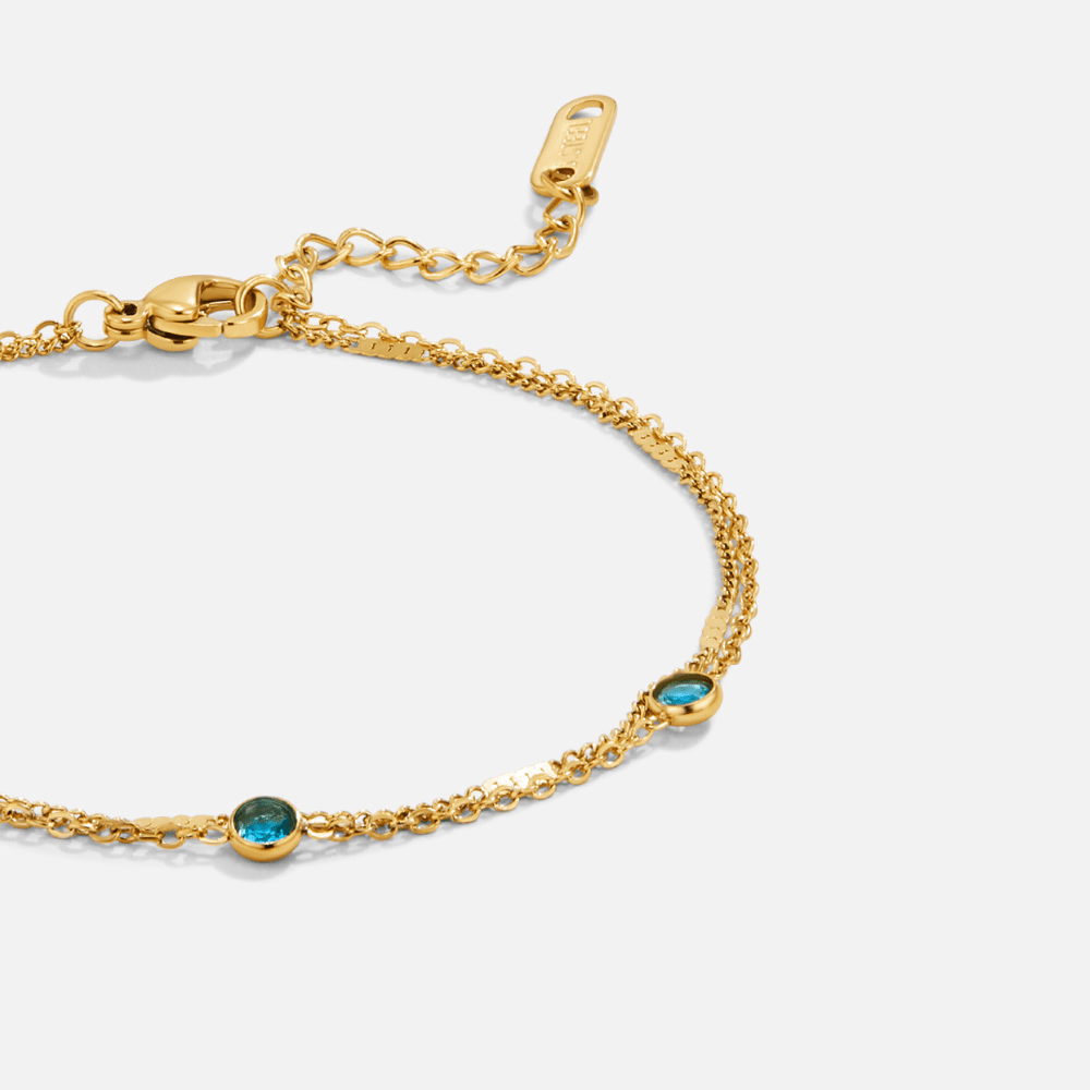 Gelaagde Blue Athena Kristallen Armband