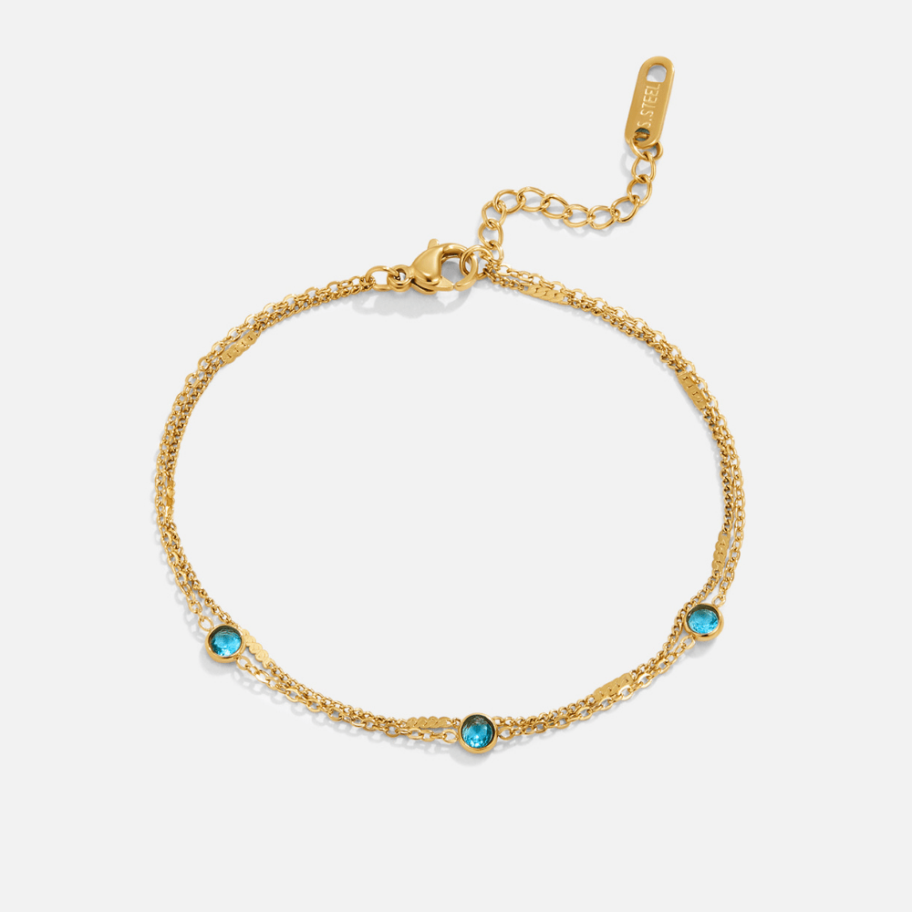 Gelaagde Blue Athena Kristallen Armband