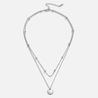 Gelaagde Disc Ketting Zilveren