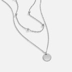 Gelaagde Disc Ketting Zilveren