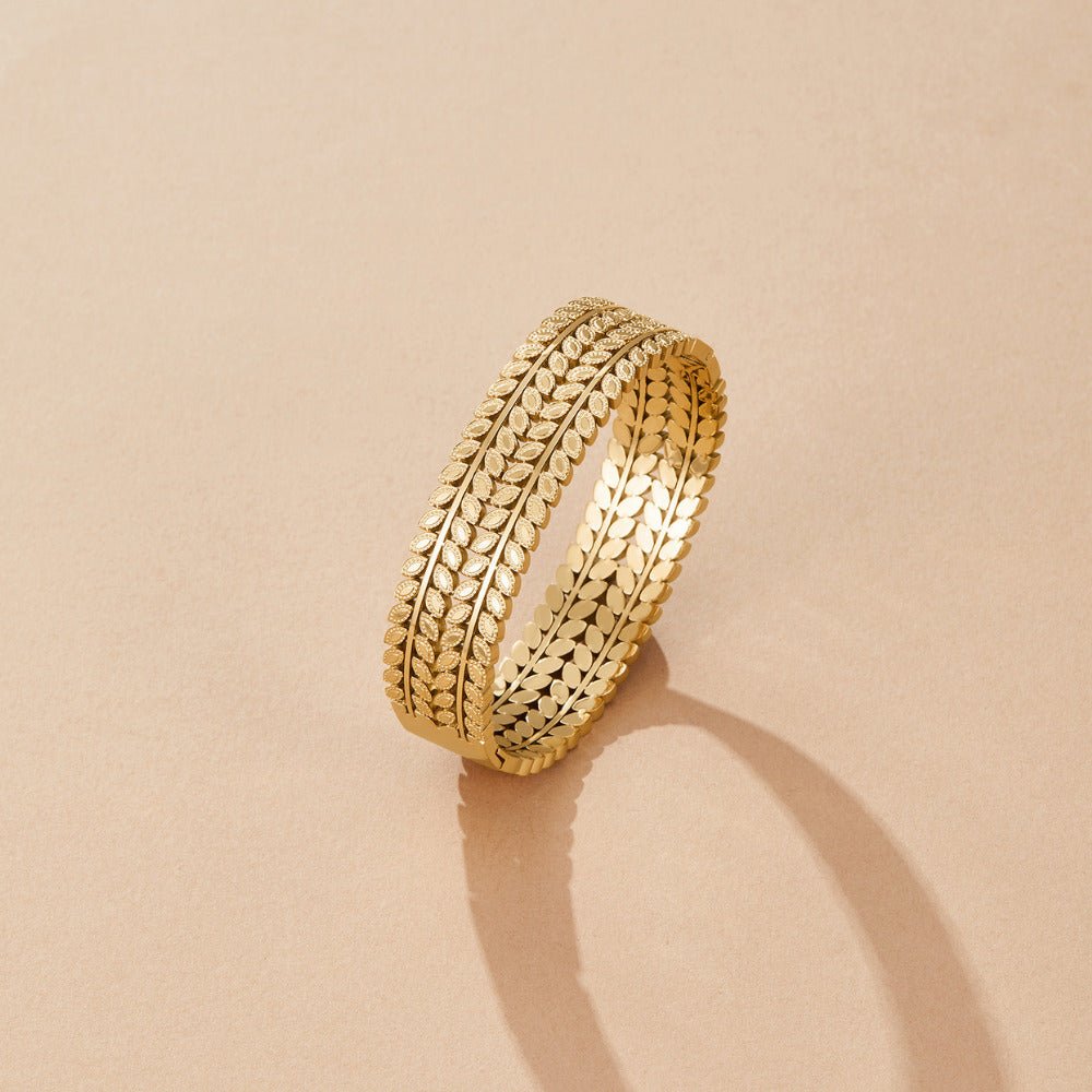 Gelaagde Gouden Leaf Armband Hoofdafbeelding
