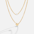 Gelaagde Gouden Ster & Parel Ketting