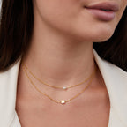 Gelaagde Gouden Ster & Parel Ketting