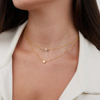 Gelaagde Gouden Ster & Parel Ketting