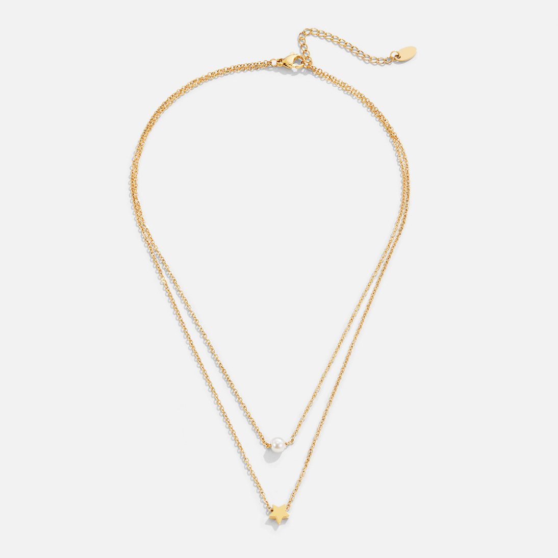 Gelaagde Gouden Ster & Parel Ketting