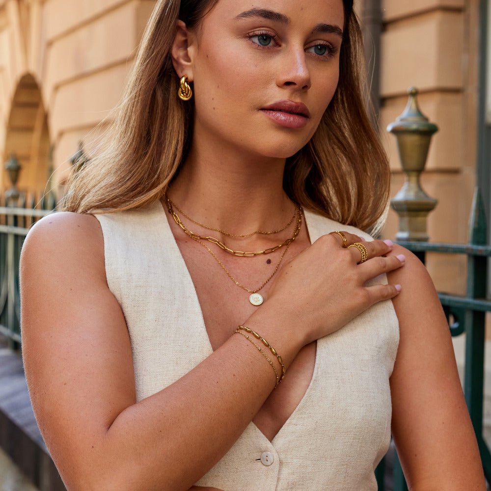 Gelaagde Gouden Wave Armband