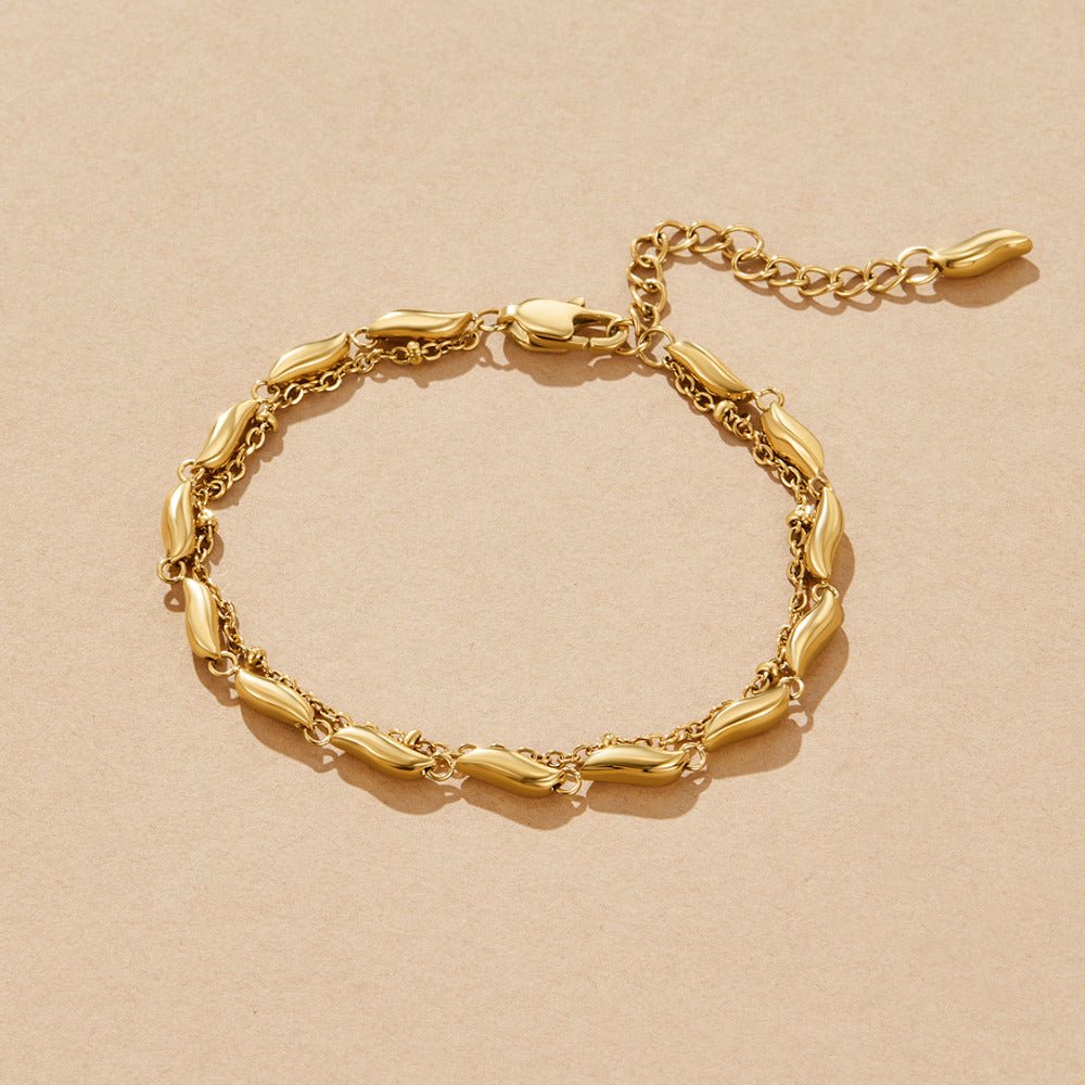 Gelaagde Gouden Wave Armband