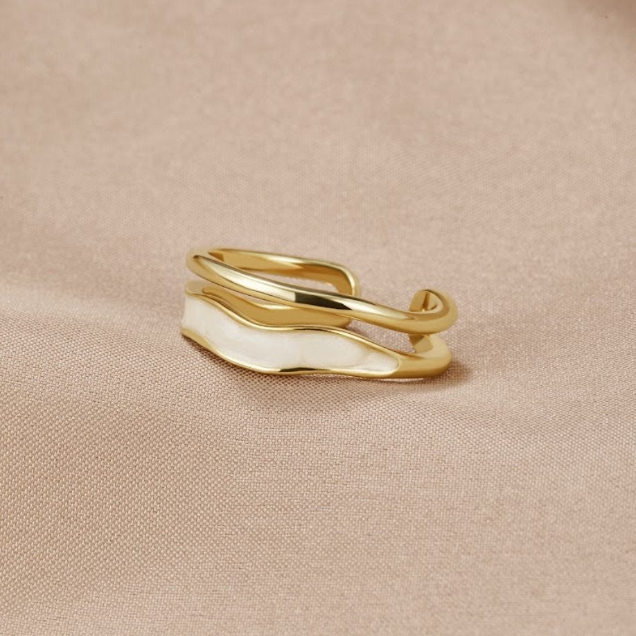 Gelaagde Sahara Gouden Ring Hoofdafbeelding