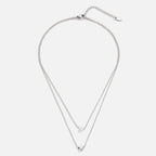 Gelaagde Zilveren Ster & Parel Ketting