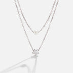 Gelaagde Zilveren Ster & Parel Ketting