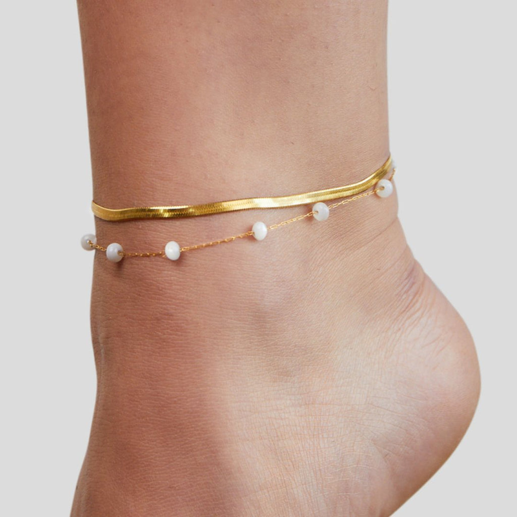 Gelaagde Snake Ketting Gouden Enkelband