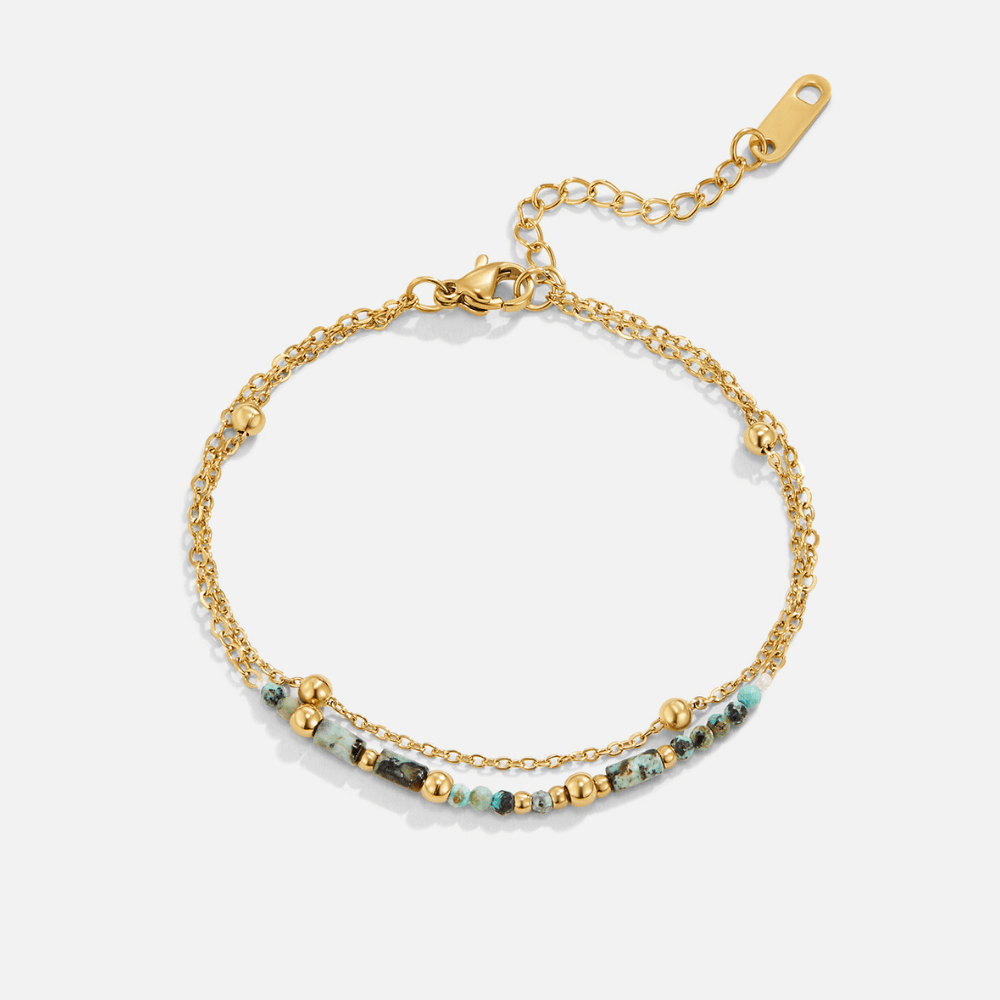 Gelaagde Stone Beads Armband