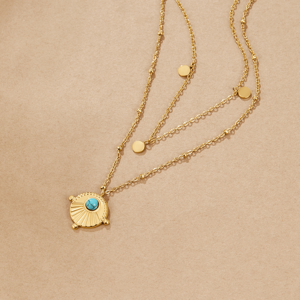 Gelaagde Turquoise Ketting
