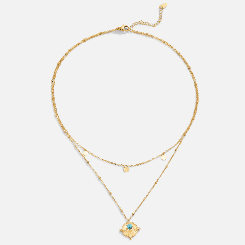 Gelaagde Turquoise Ketting