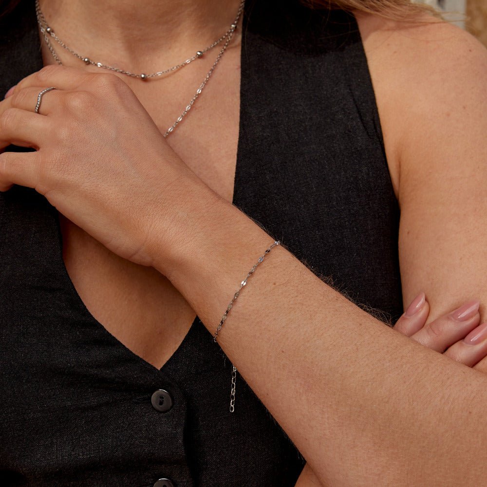 Leila Zilveren Ketting Armband