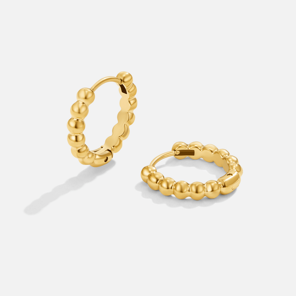 Leona Gouden Bead Ronde Oorbellen