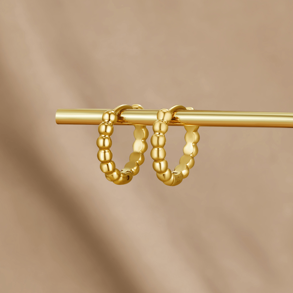 Leona Gouden Bead Ronde Oorbellen Hoofdafbeelding