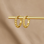 Leona Gouden Bead Ronde Oorbellen