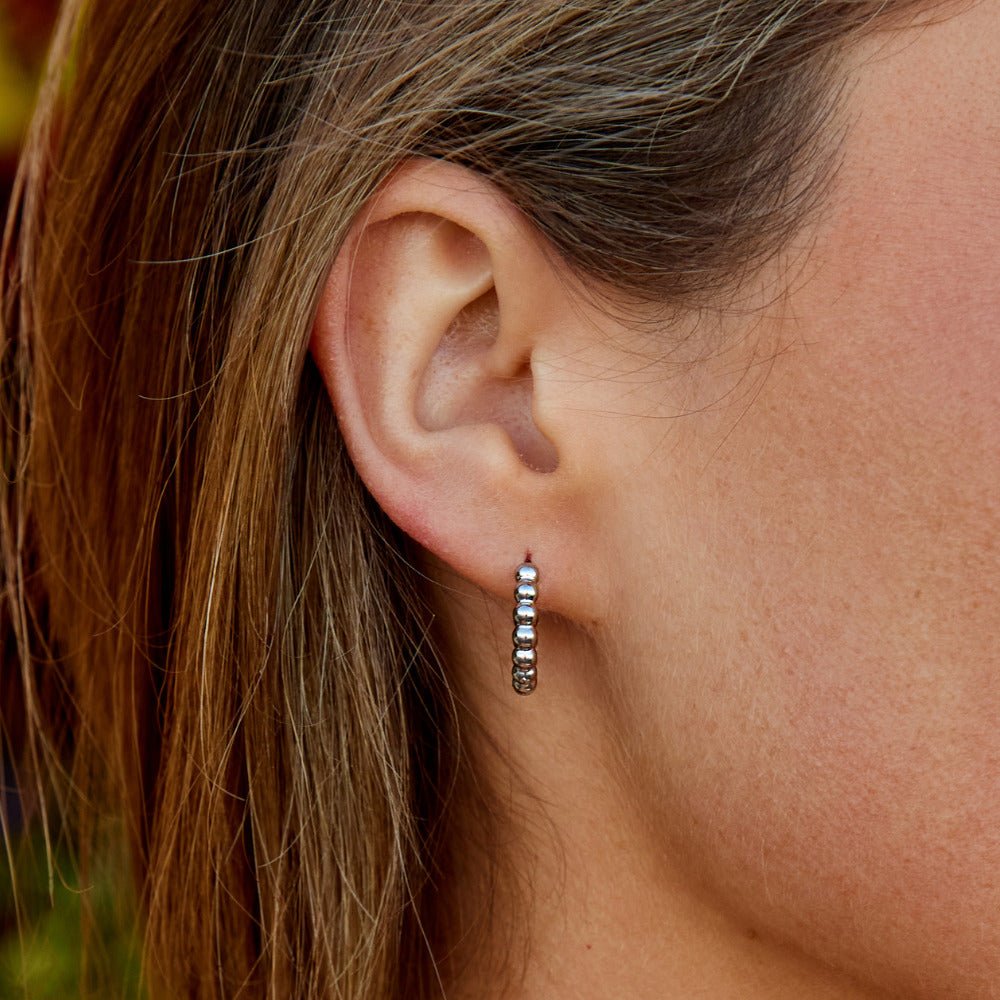 Leona Zilveren Bead Ronde Oorbellen Secundaire afbeelding