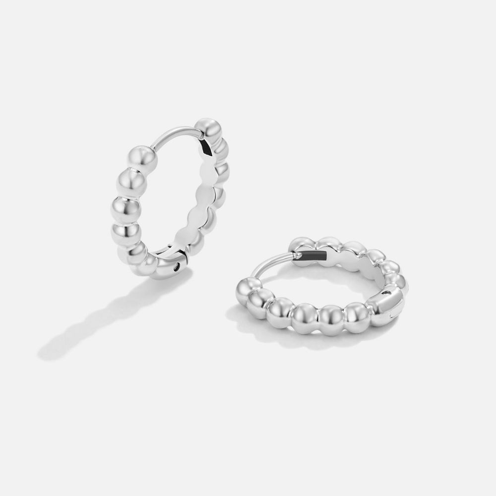 Leona Zilveren Bead Ronde Oorbellen Hoofdafbeelding