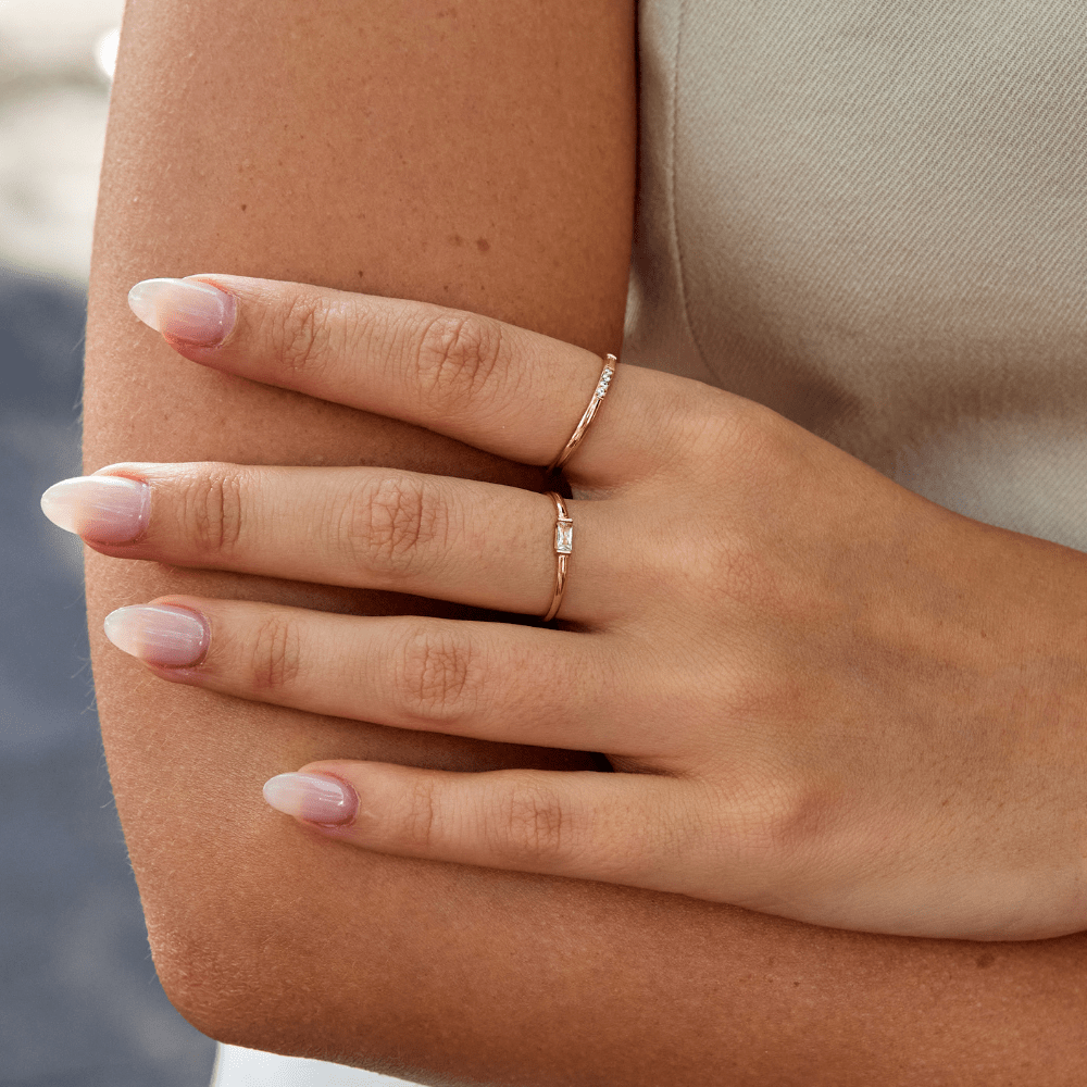 Leonore Baguette Kristallen Ring