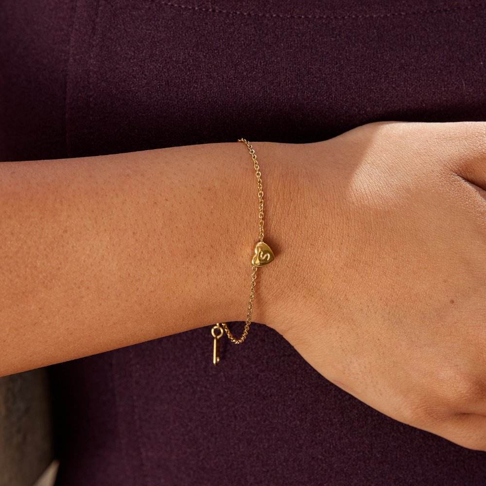 Hart Initialen Armband Secundaire afbeelding