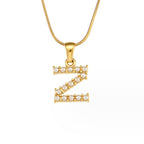 Gouden Letter Parel Charm Ketting