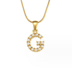 Gouden Letter Parel Charm Ketting
