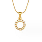 Gouden Letter Parel Charm Ketting