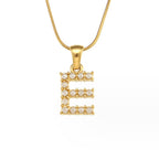 Gouden Letter Parel Charm Ketting