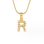 Gouden Letter Parel Charm Ketting
