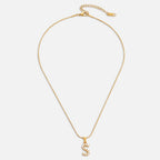 Gouden Letter Parel Charm Ketting