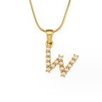 Gouden Letter Parel Charm Ketting
