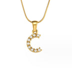 Gouden Letter Parel Charm Ketting