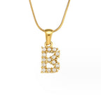 Gouden Letter Parel Charm Ketting