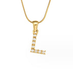 Gouden Letter Parel Charm Ketting