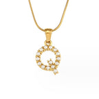 Gouden Letter Parel Charm Ketting