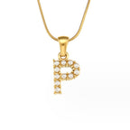 Gouden Letter Parel Charm Ketting