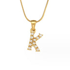 Gouden Letter Parel Charm Ketting