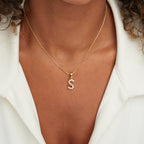 Gouden Letter Parel Charm Ketting