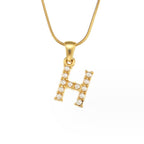 Gouden Letter Parel Charm Ketting