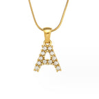 Gouden Letter Parel Charm Ketting