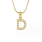 Gouden Letter Parel Charm Ketting