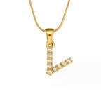 Gouden Letter Parel Charm Ketting